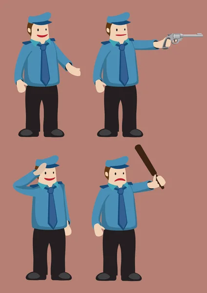 Police Officer Vector Cartoon Icon — Stock Vector