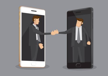 Modern Teknoloji Vektör İllüstrasyon Over İş Deal