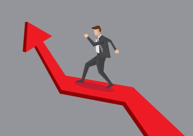 İşadamı Going Up Ok Grafiği 