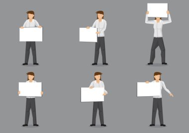 Boş Placard V ile Gömlek ve Pantolon Kadın Karikatür Karakteri