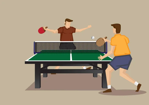 Table Tennis Mens Singles Vector Illustration — Stock Vector