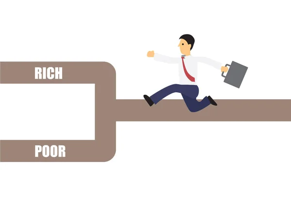 金持ちか貧乏かを決める岐路に立つビジネスマン。コンセプ — ストックベクタ