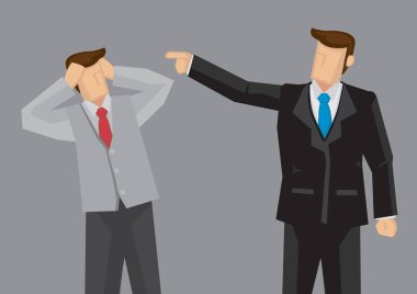 Çalışan Boss Vektör İllüstrasyon tarafından Azarladı gets