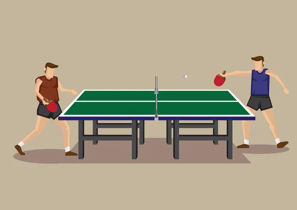 Tafel tennis spel vector cartoon illustratie — Stockvector