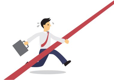 Evrak çantasıyla koşan yorgun işadamları finiye uzanıyor