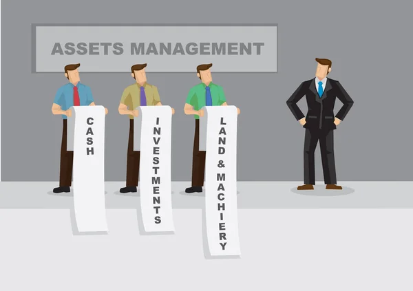 Asset Management för Business Cartoon Vector illustration — Stock vektor