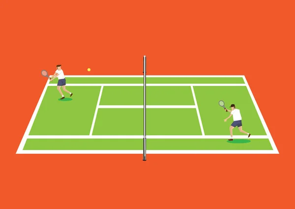 Теннисисты в теннисном корте — стоковый вектор