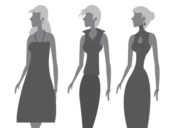 Ladies Sleeveless Dress Fashion Vector Illustration Stock Illustration