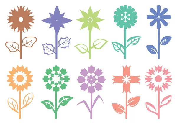 Квіткова стежка силует Декоративний візерунок Векторні ілюстрації — стоковий вектор