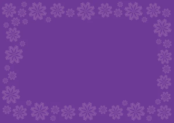 Royal Purple vector achtergrond met florale rand — Stockvector