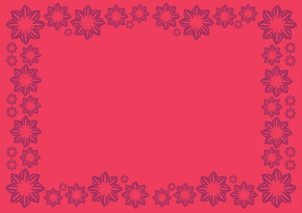 Fundo do vetor vermelho brilhante com fronteira floral — Vetor de Stock