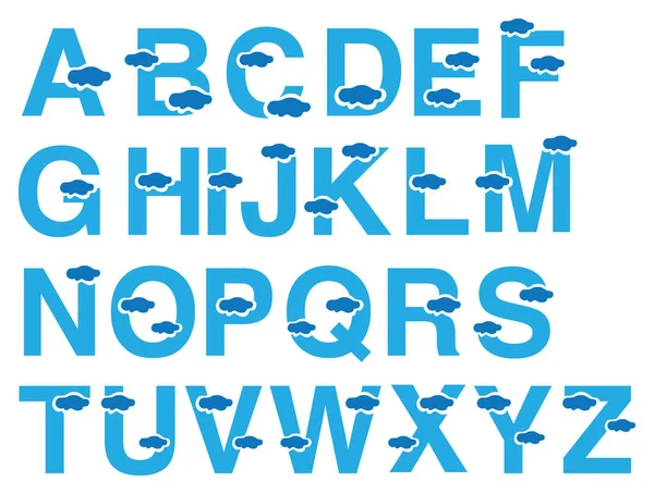 Bulutlar Vektör Font Tasarımı