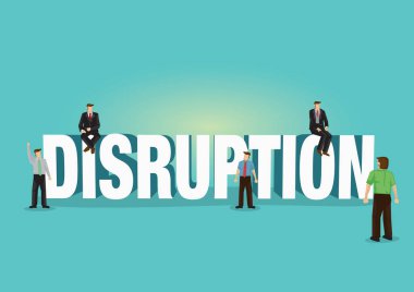 Ofis işadamı ile süslenmiş Kesinti Yazı Tipi. 