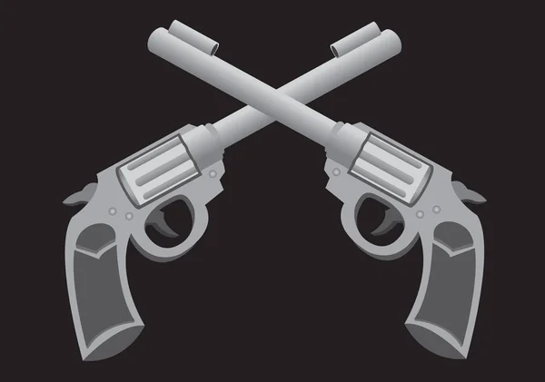 Crossed Guns Vector Illustration — Stock Vector