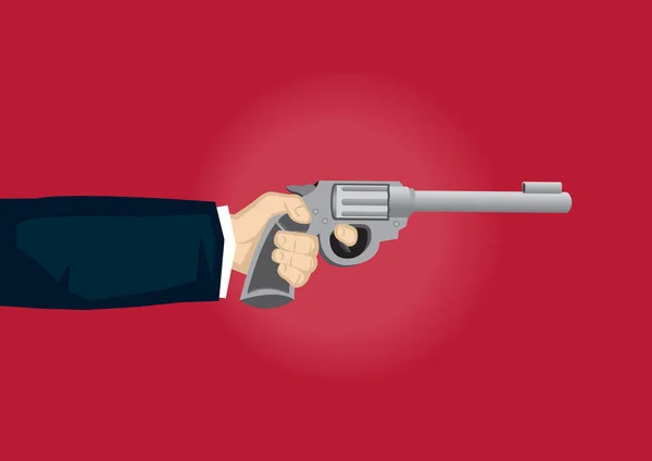 Hand Holding Gun Cartoon Vector Illustration — Stock Vector