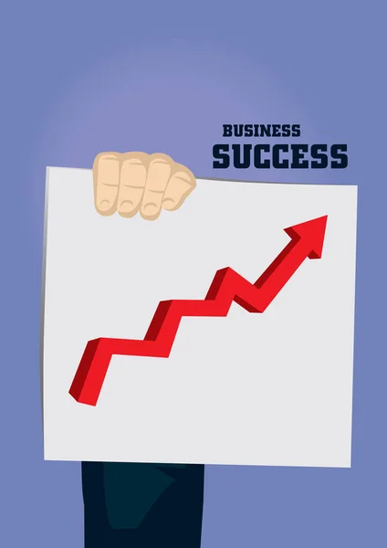 Hand Hålla Tillväxt Diagram Vektor Illustration för Business Succe — Stock vektor