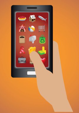 Akıllı Telefon Yazılım Uygulamaları Simge Vektör İllüstrasyonu