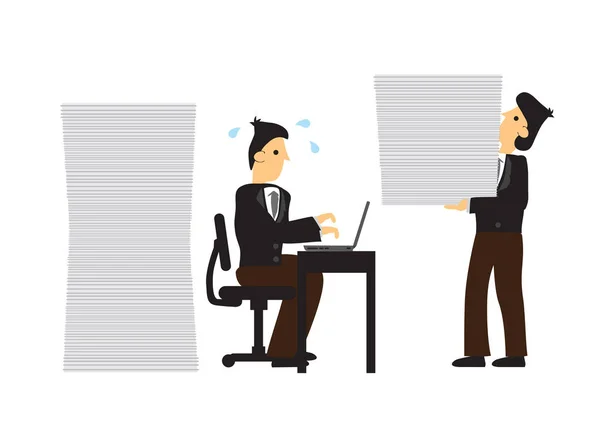 Stress businessmen working. Concept of overwork, office culture — ストックベクタ