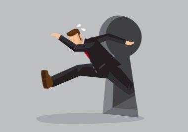 Anahtar Deliğinden Profesyonel Kaçış Çizgi Film Vektörü Illustr