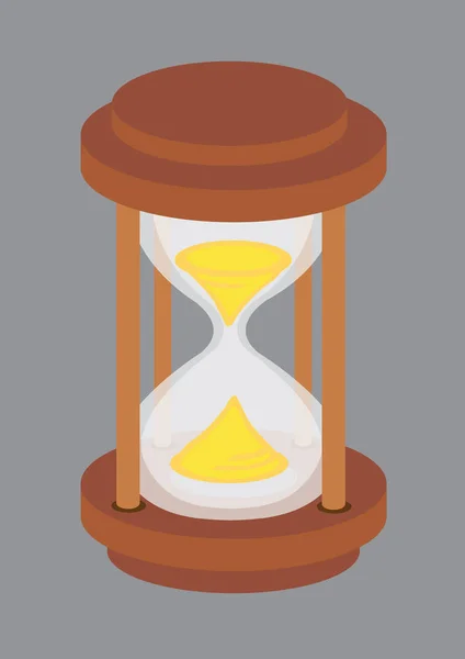 Hourglass with Golden Sand Vector Illustration — Stock Vector