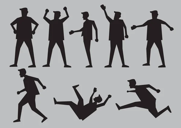 Human Gestures Silhouettes Vector Illustration — Stock Vector