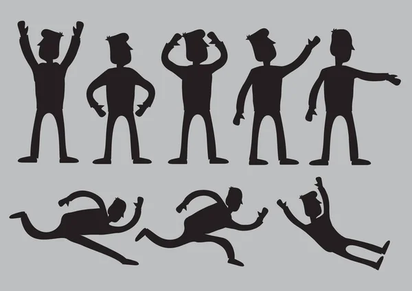 Illustrazione vettoriale della silhouette dell'uomo del fumetto — Vettoriale Stock