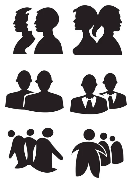 Persone Silhouette Design Vector Illustrazione — Vettoriale Stock