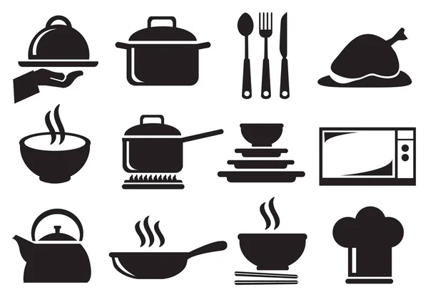 Set für Küchenutensilien Vektor-Symbol — Stockvektor