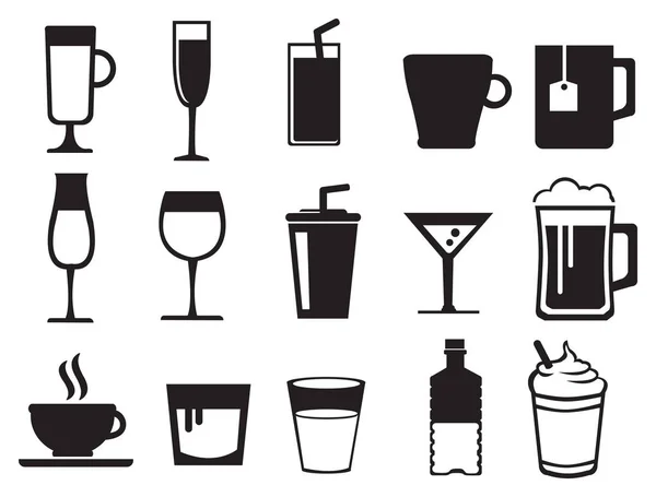 Напитки Черно-белая векторная икона — стоковый вектор