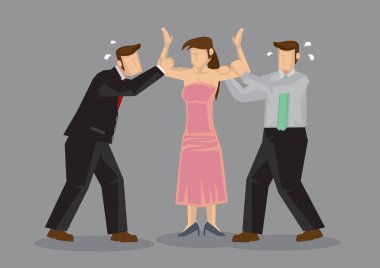 Umutsuz Talipli Popüler Kadın Vektör İllüzyonu