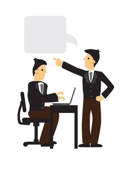 Empresario hablando entre ellos trabajando en un equipo. Concepto o — Vector de stock