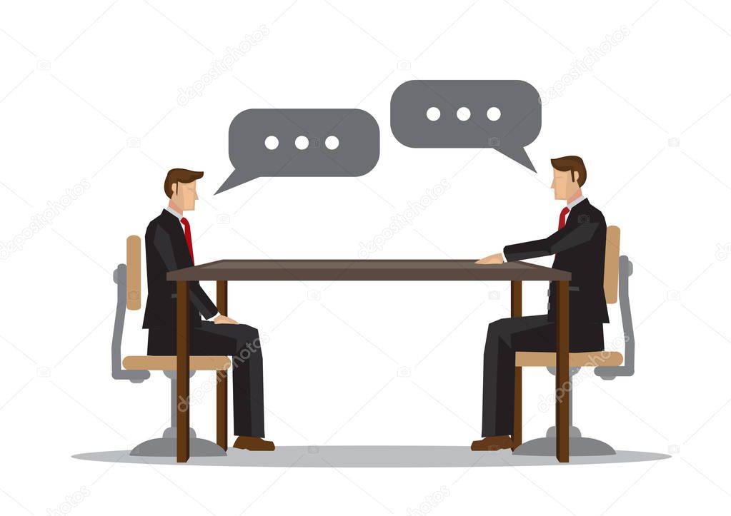 Two businessman talking with each other in the office. Concept o