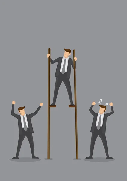 Businessman on Stilts Conceptual Vector Illustration - Stok Vektor