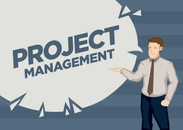 Businessman Presentation Topic Project Management Design Template Distance Education Online — Stock Vector