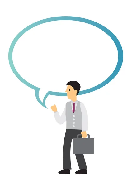 Businessman Empty Speech Bubble Isolated Vector Illustration — Stock Vector