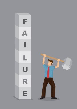 Çizgi filmci elinde kocaman bir çekiçle 