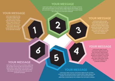 Kendi kopyası için renkli yerleşim yeri. Vektör illüstrasyonu.