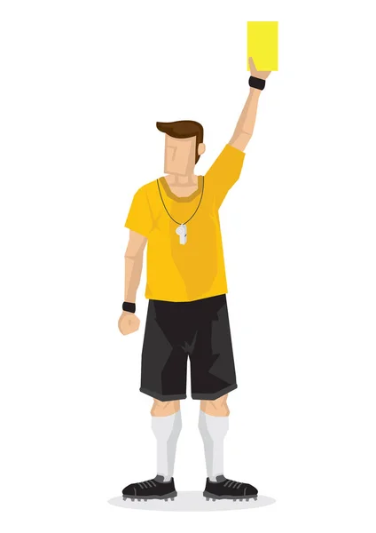 Árbitros Futebol Dão Cartão Amarelo Fundo Branco Ilustração Vetorial Design —  Vetores de Stock