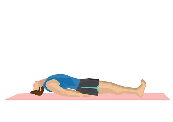 Illustration Stærk Mand Der Praktiserer Yoga Med Fiskestilling Begrebet Yoga – Stock-vektor