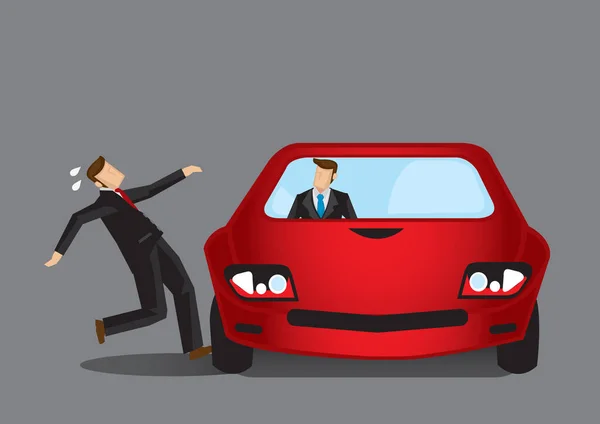 Empresário Perigo Acidente Carro Conceito Condução Descuidada Ilustração Vetorial — Vetor de Stock