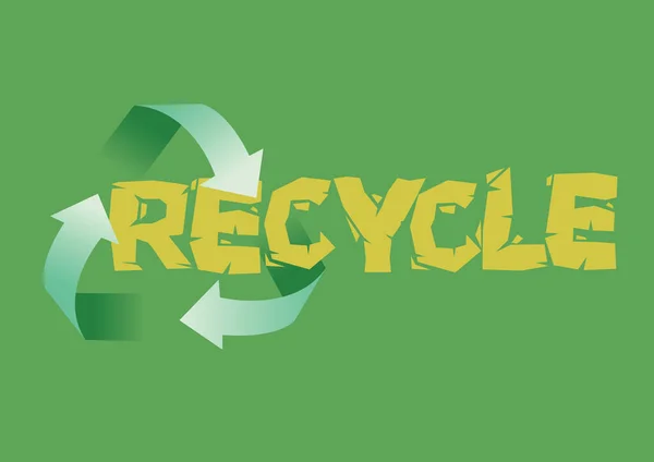 Symbolsymbol Grünem Hintergrund Recyceln Vektorillustration — Stockvektor