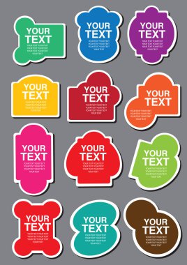 Kendi metni için alanı olan renkli şekiller seti. Vektör illüstrasyonu.