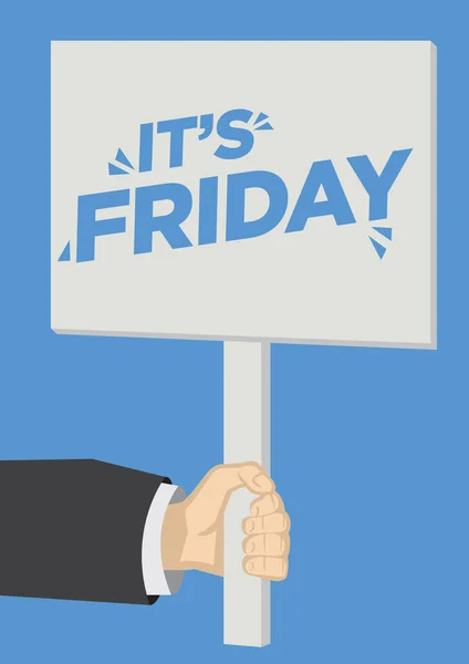 Its Friday Placard Flat Isolated Vector Illustration — Stock Vector