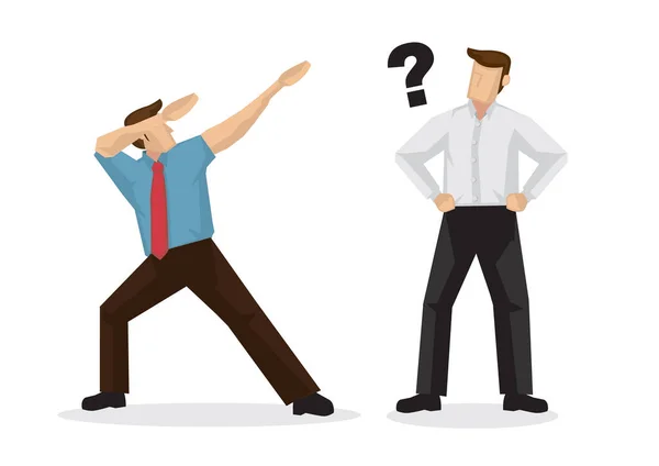 Illustration Man Doing Dab His Colleague Understand Vector Cartoon Illustration — Stock Vector