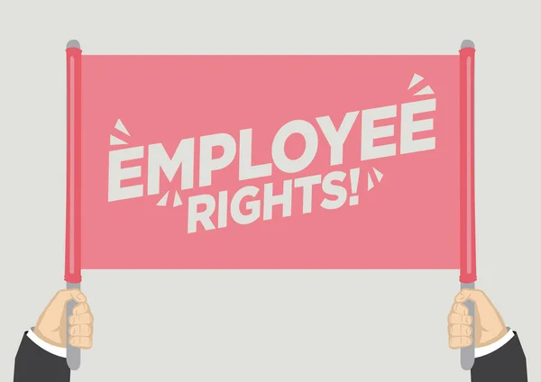 People Raised Hands Shouting Employee Rights Concept Revolution Protest Vector — Stock Vector
