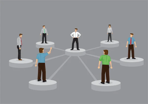 Social Network Connection People Lines Circles Concept Connection Businessmen Vector — Stock Vector