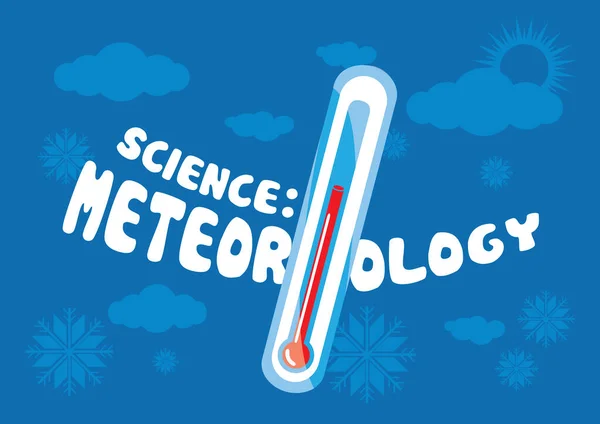 Εικονογράφηση Διάνυσμα Κινουμένων Σχεδίων Θερμόμετρο Αλκοόλ Λευκό Κείμενο Επιστήμη Μετεωρολογία — Διανυσματικό Αρχείο