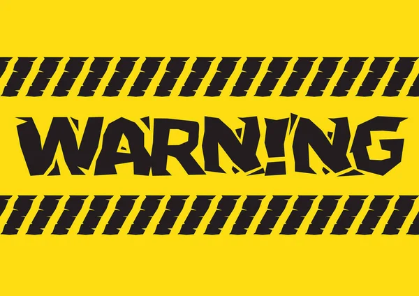 Warning Danger Sign Broken Yellow Font Text Concept Hazard Danger — Stock Vector