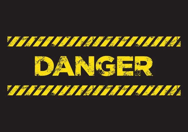 Sinais Perigo Texto Fonte Amarelo Quebrado Conceito Perigo Ilustração Vetorial — Vetor de Stock