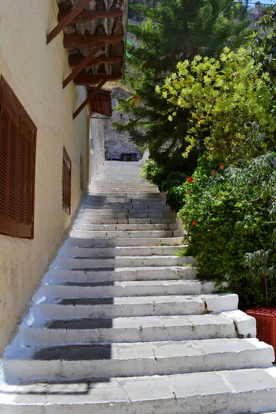 Escaleras Que Suben Junto Una Casa Casco Antiguo Histórico Nafplio — Foto de Stock